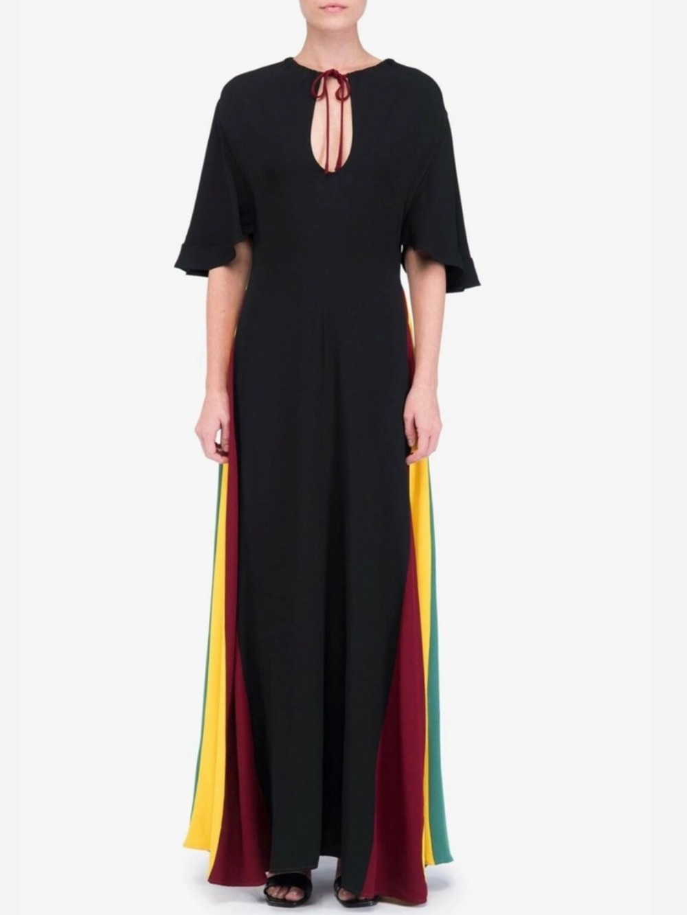 STAUD Victorian Rainbow-Panel Maxi Dress Size 2